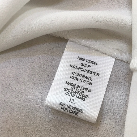 41 HAWTHORN white sheer long sleeve top with lace - Picture 8 of 8